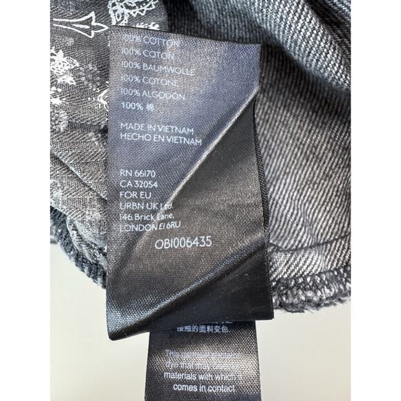 We The Free Womens Maverick Bailey Denim Mini Skirt 24 Black Fringe Boho Rodeo - Picture 11 of 13